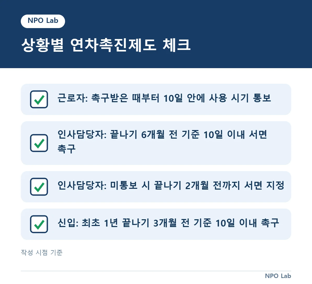 연차촉진제도 — 상황별 연차촉진제도 체크